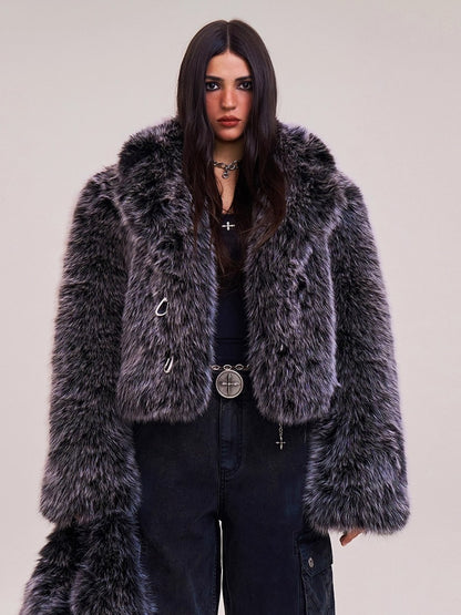 Cross Relic Wilderness Hunter Cropped Faux Fur Jacket