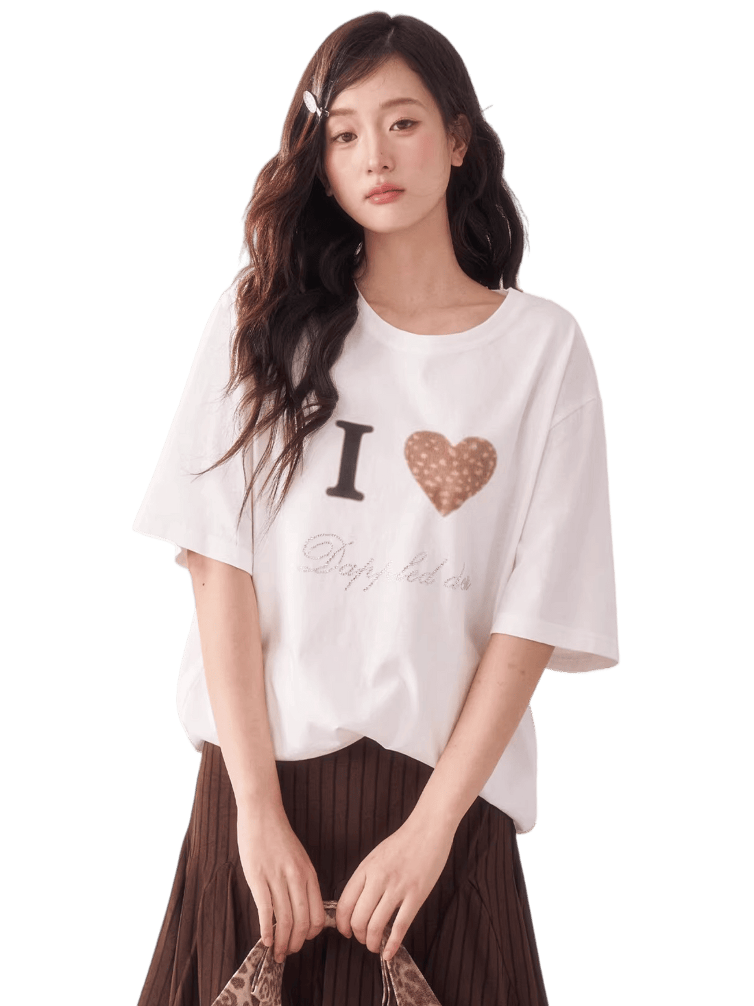 Rhinestone Deer Heart Relaxed Fit T-Shirt