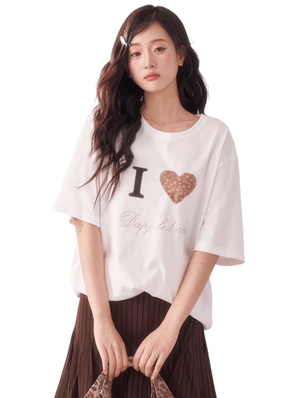 Rhinestone Deer Heart Relaxed Fit T-Shirt
