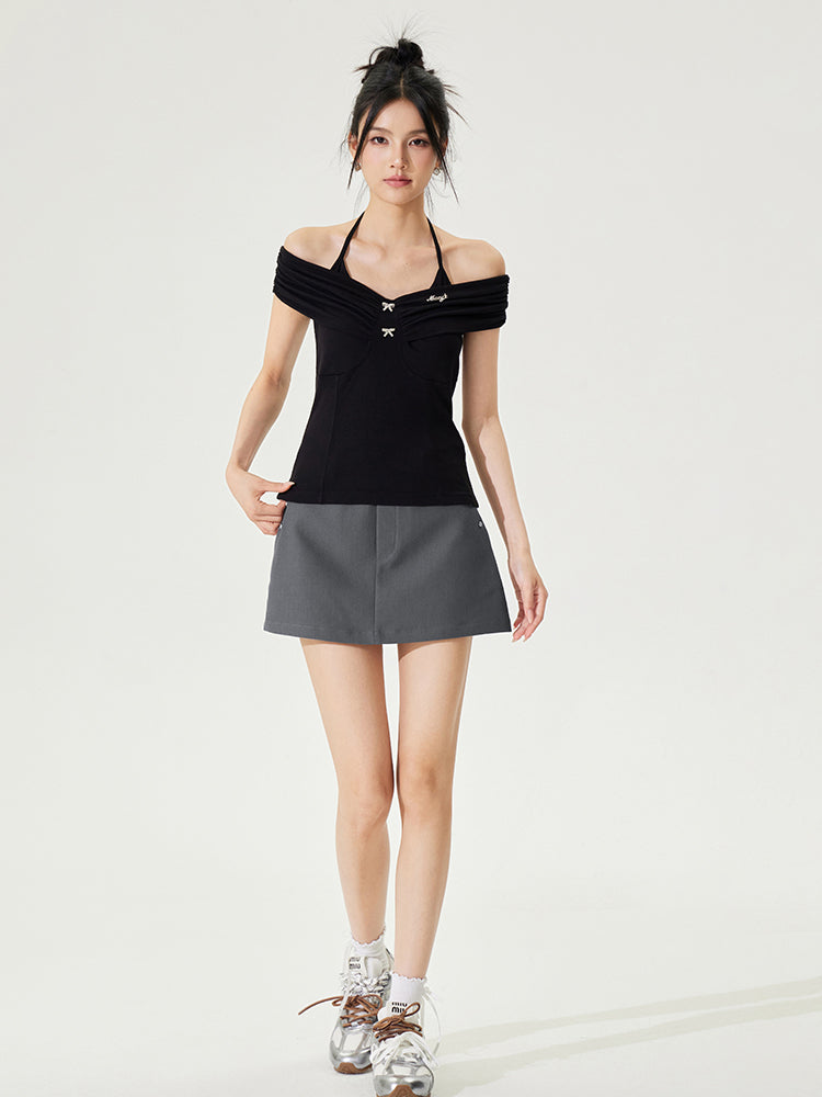 One-shoulder Tie-neck Top - CHINASQUAD