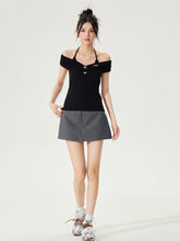 One-shoulder Tie-neck Top - CHINASQUAD