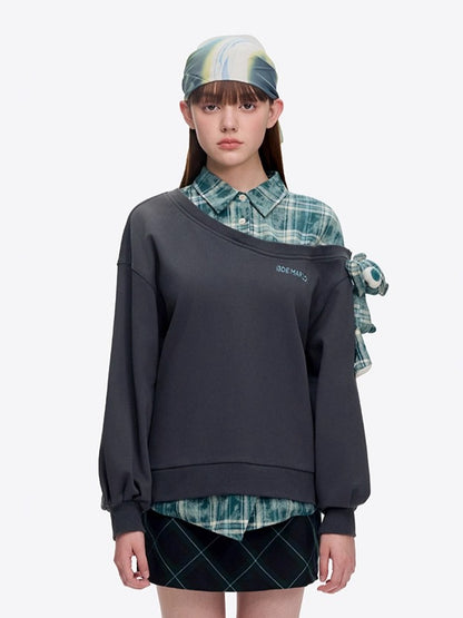 Asymmetric Layered Sweatshirt