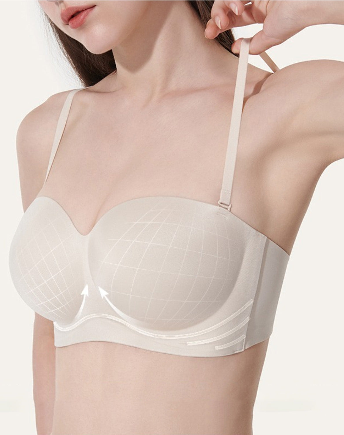 Strapless 3D Gathering Round Cup Bra - CHINASQUAD