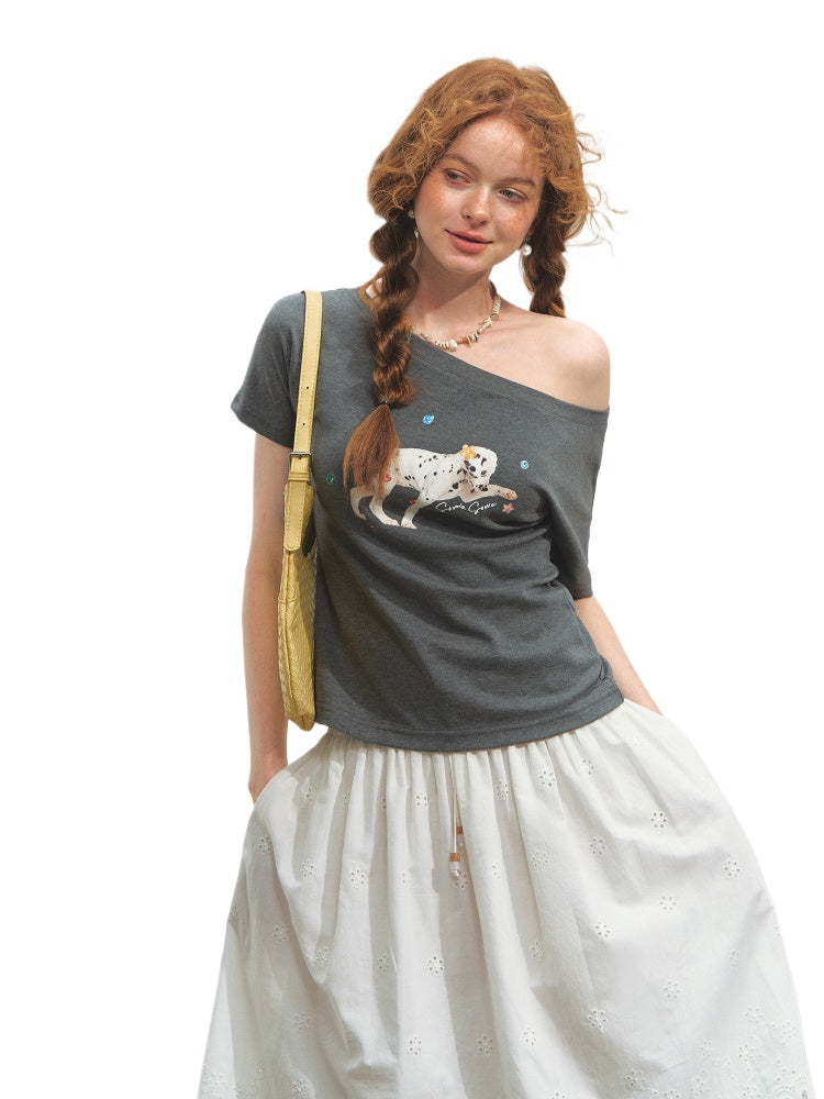 Dalmatian Print Short Sleeve T-Shirt - CHINASQUAD