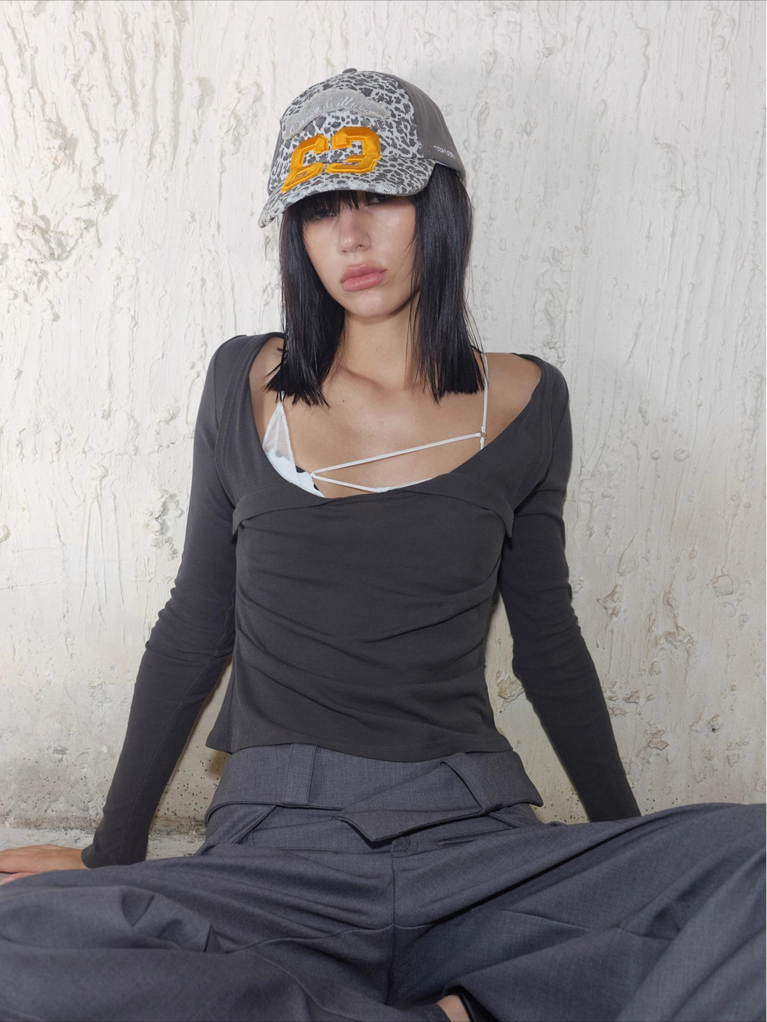 Rock Leopard Newspaper Print Baseball Cap