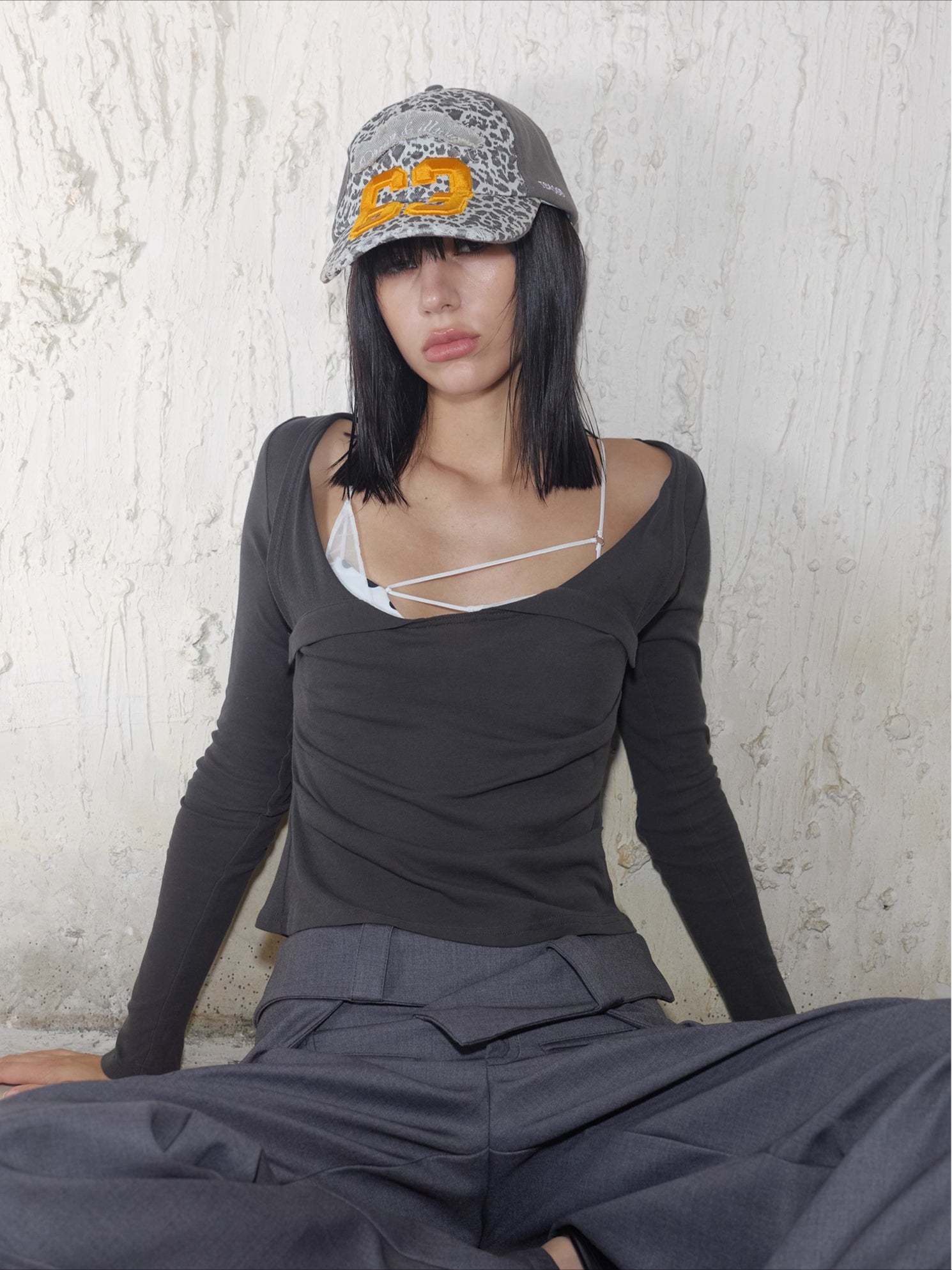 Rock Leopard Newspaper Print Baseball Cap