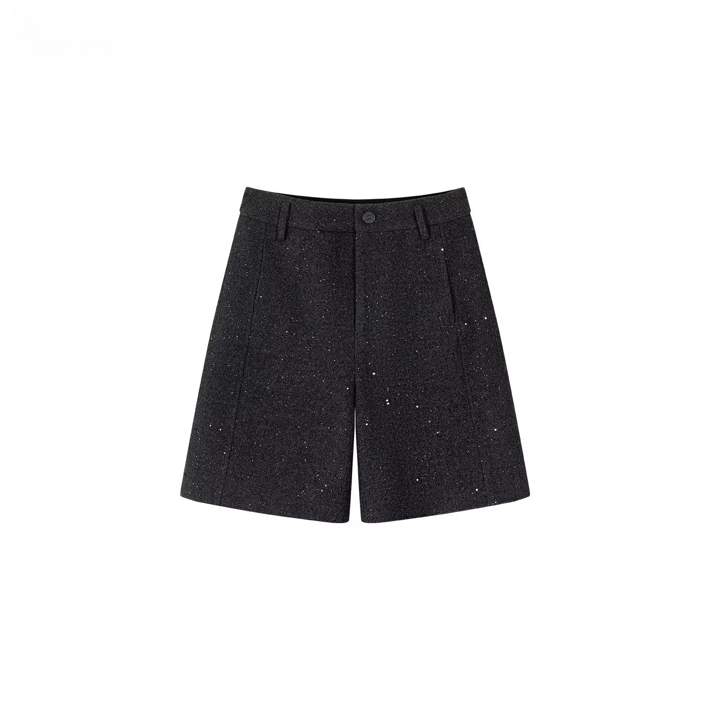 Irregular Silver-Dot Wool Blend Loose Shorts