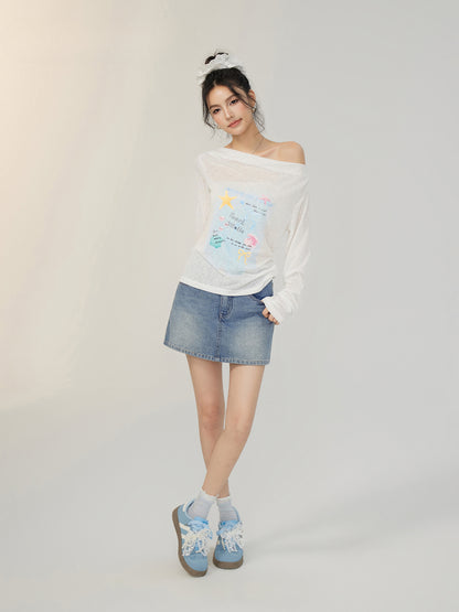 Pile Collar Lace Fake Two-piece Sunscreen T-shirt