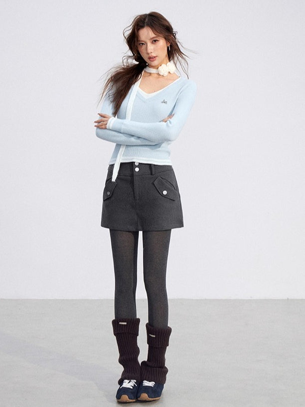 Slim-Fit Soft-Touch Knit Blouse