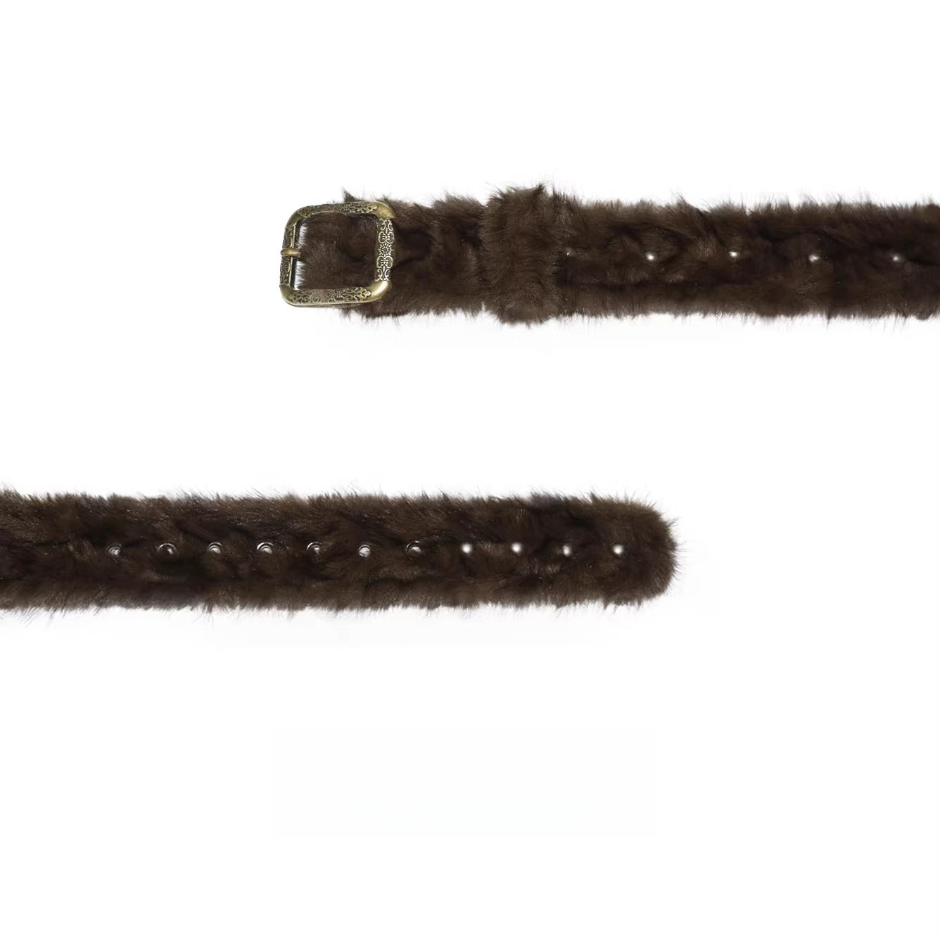 Retro Faux-Fur Waist Belt