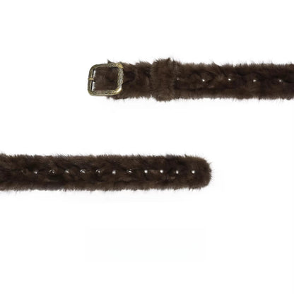 Retro Faux-Fur Waist Belt