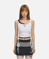 Color Block Mock Two-Piece Halter Top - CHINASQUAD