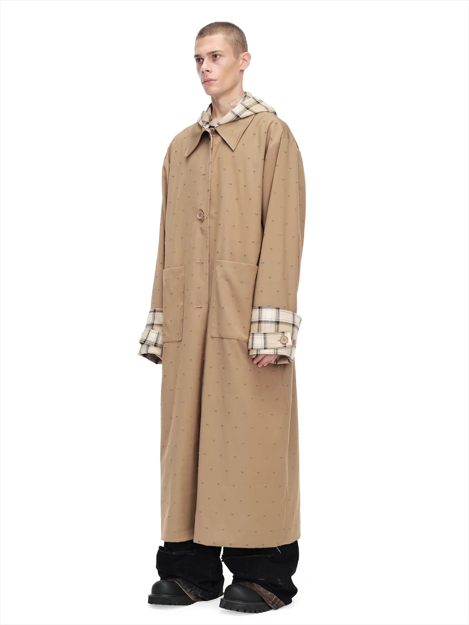 Reversible Hooded Long Coat