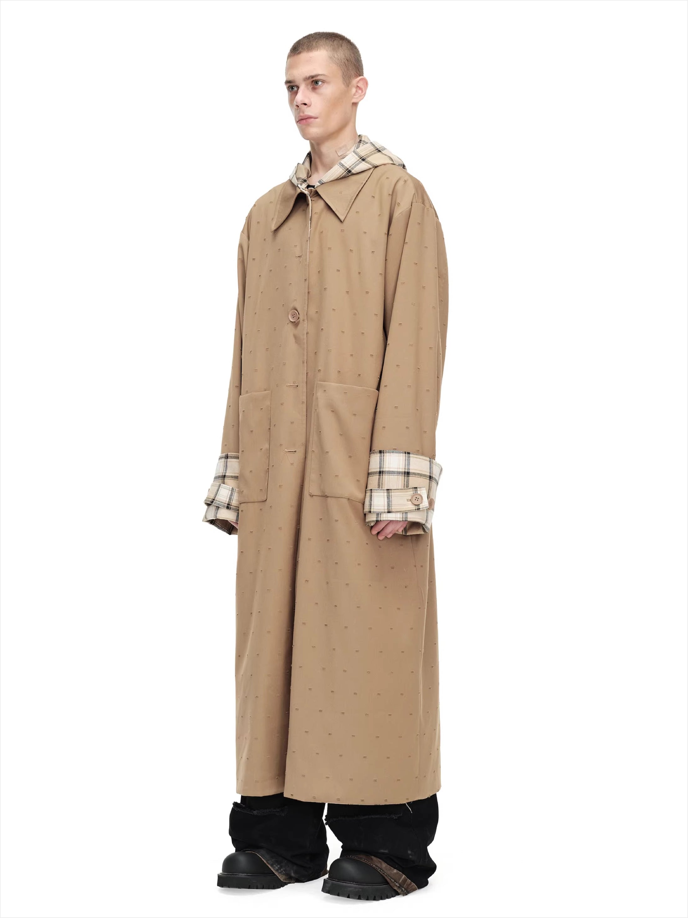 Reversible Hooded Long Coat