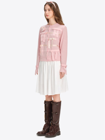 Bow Detail Knit Cardigan