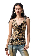 V-Neck Draped Collar Back Knot Tank Top - CHINASQUAD