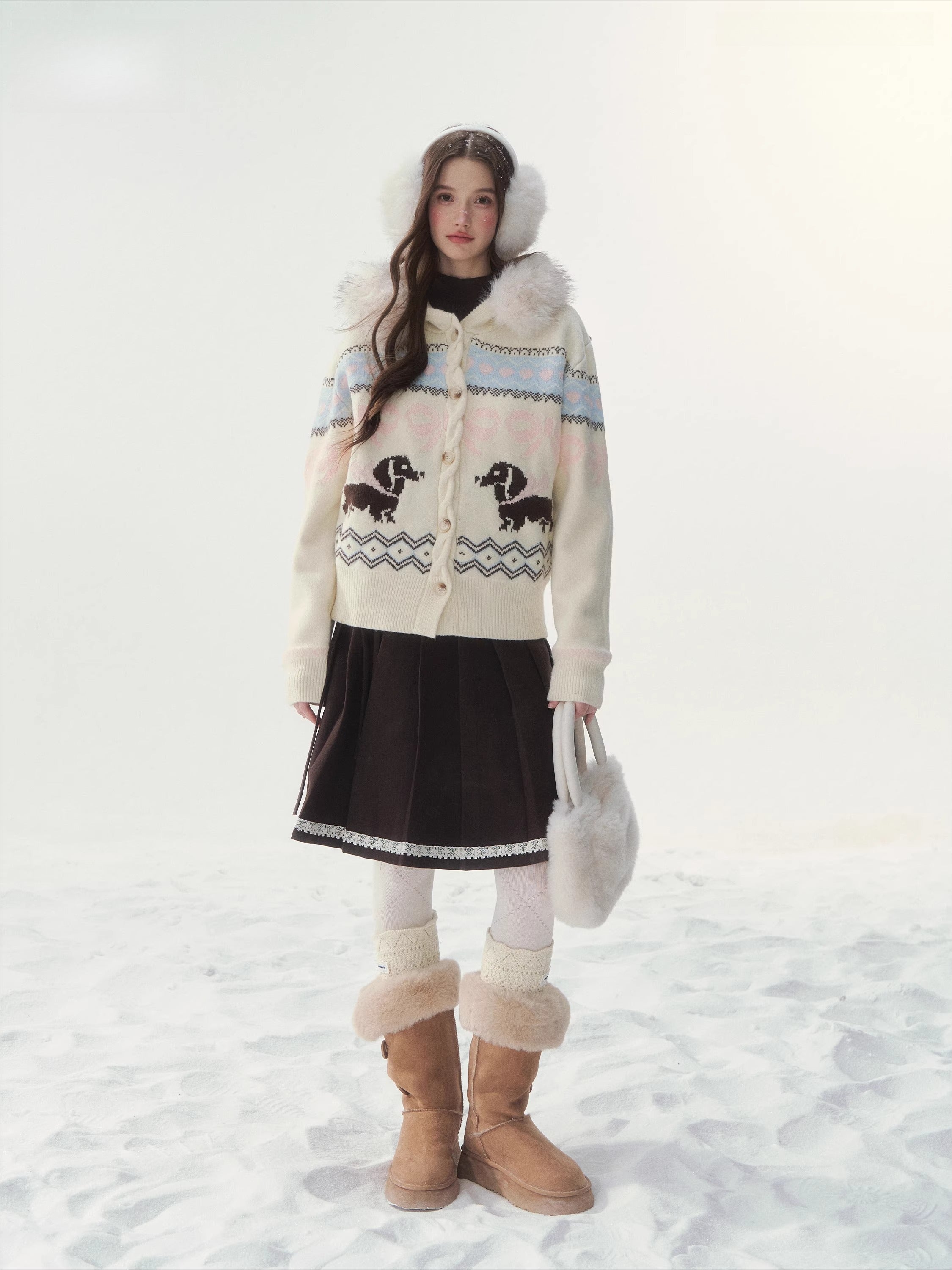 Vintage Dachshund Thermal Knit Sweater