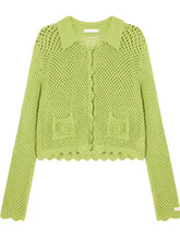 Hollow-out 3D Flower Crochet Lapel Cardigan - CHINASQUAD