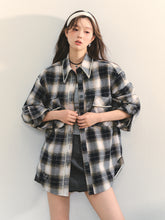Pearl-Trimmed Polo-Neck Checkered Shirt - CHINASQUAD
