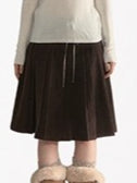 Charm Hazelnut Corduroy Pleated Skirt