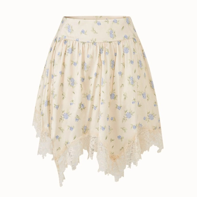 Cosagach Fair Isle Knit Crewneck &amp; Floral Skirt Set