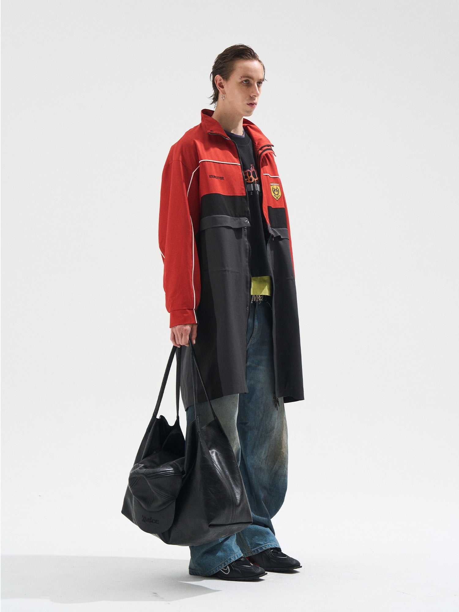 Two-Piece Detachable Long Contrast Jacket