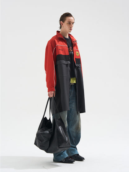Two-Piece Detachable Long Contrast Jacket