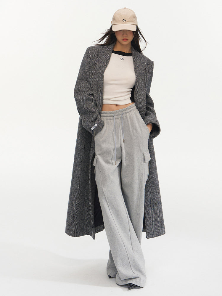 Gray Relaxed Fit Woolen Coat