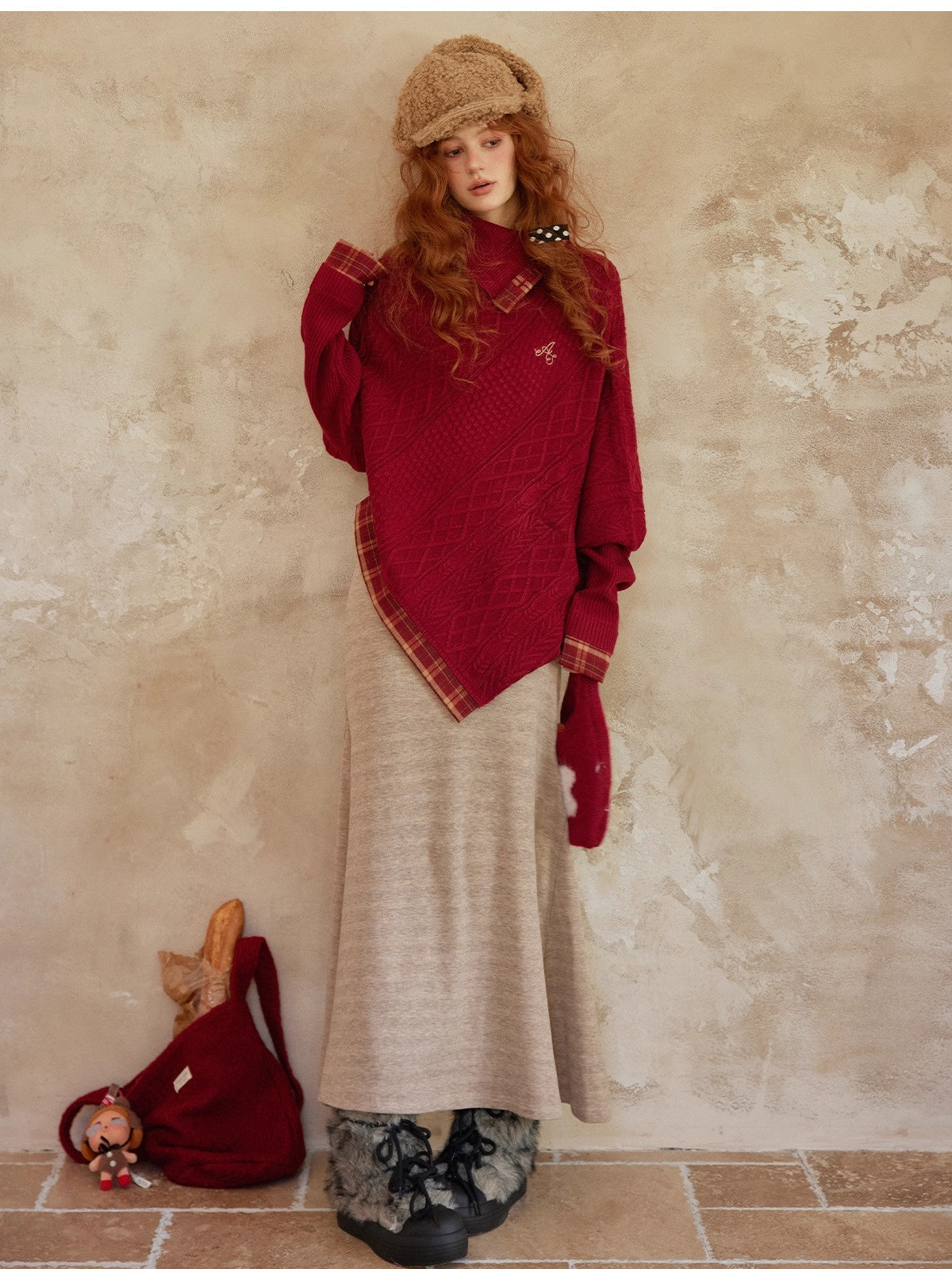 Fishtail Knit Midi Skirt