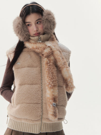 Fuzzy Bambi-Inspired Faux Fur Scarf