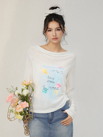 Pile Collar Lace Fake Two-piece Sunscreen T-shirt