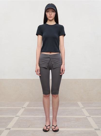 Regular-Shoulder Round Neck Short-Sleeve T-Shirt