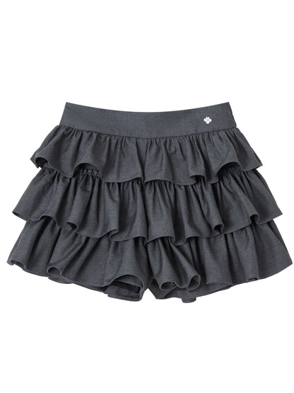 Pleated Lace Ruffle Tiered Skirt - CHINASQUAD
