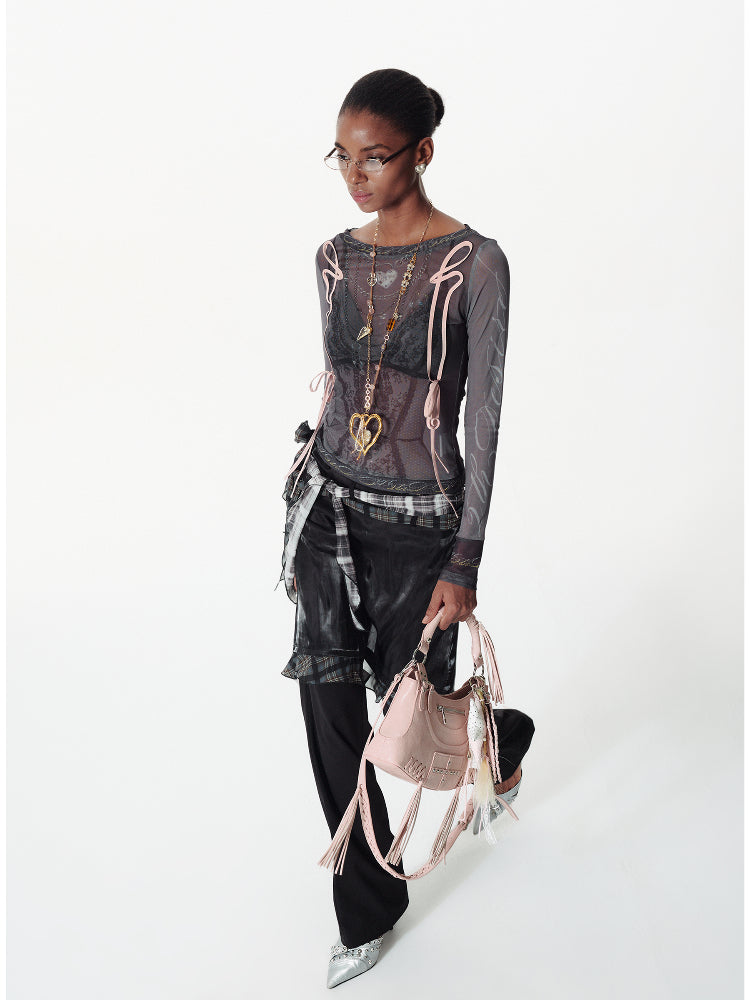 Lace Mesh Layered T-shirt