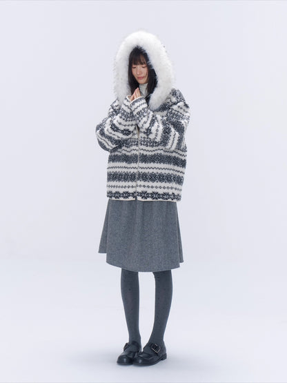 Wool-Blend High-Waist Midi Skirt