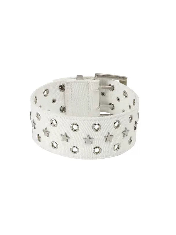 Black &amp; White Star Studded Collar/Belt