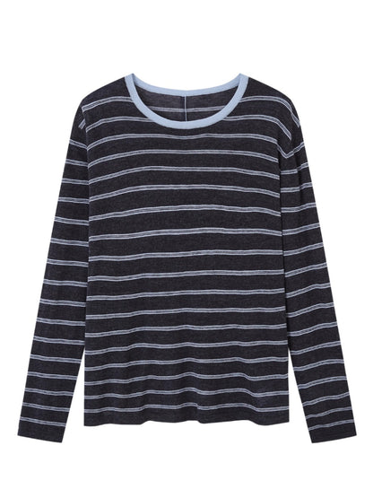 Retro Stripe Versatile Knit T-Shirt