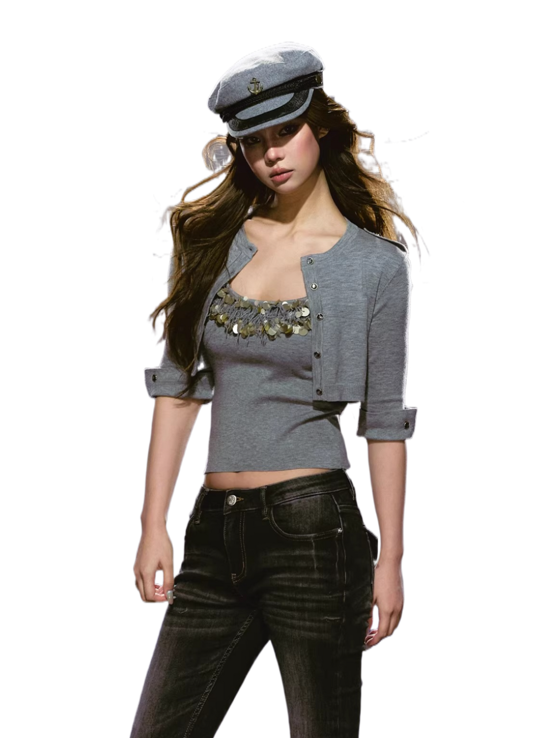 Refined Knit Cardigan &amp; Embellished Camisole Set