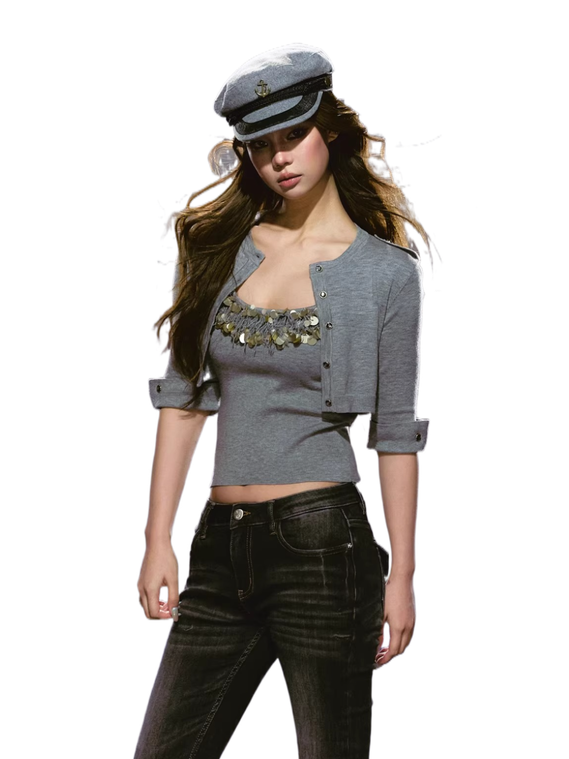 Refined Knit Cardigan &amp; Embellished Camisole Set