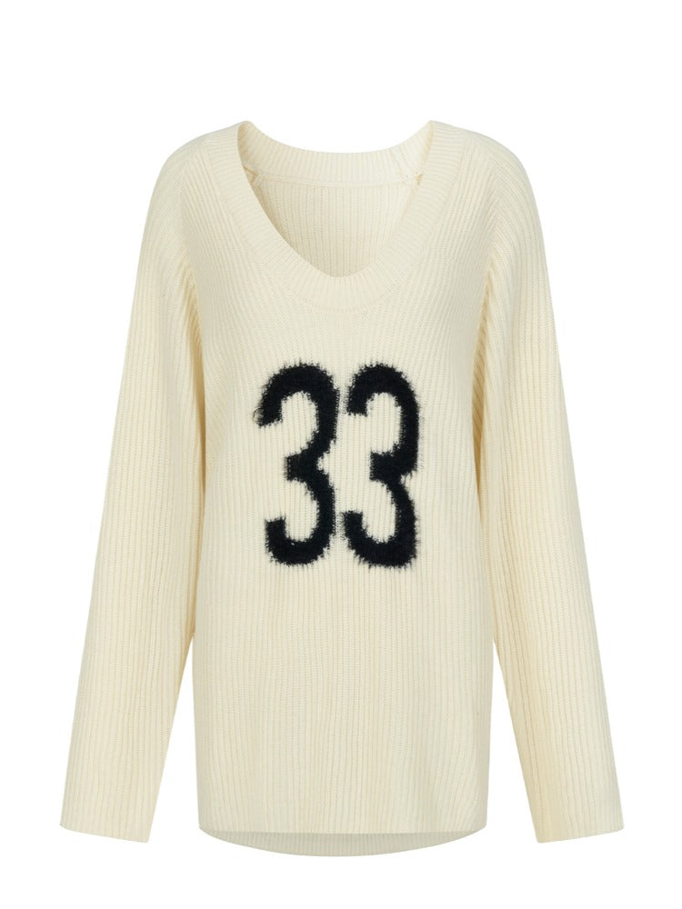 Relaxed Dropped Shoulder Knit Sweater