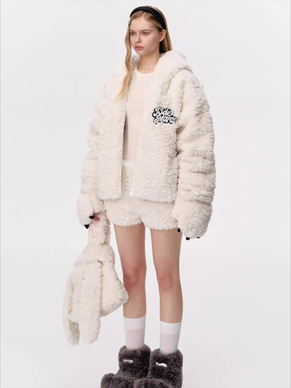 Convertible Plush Teddy Down Jacket