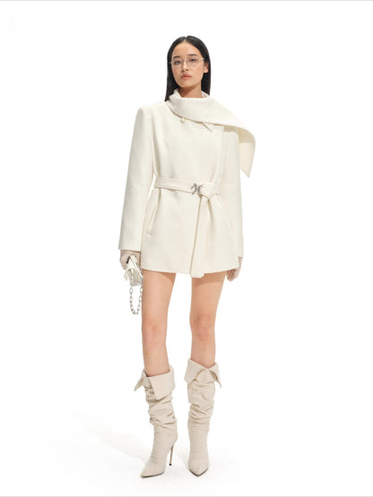 Roy Wool Scarf-Collar Jacket