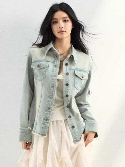 Washed Lightweight Stretch Denim Jacket