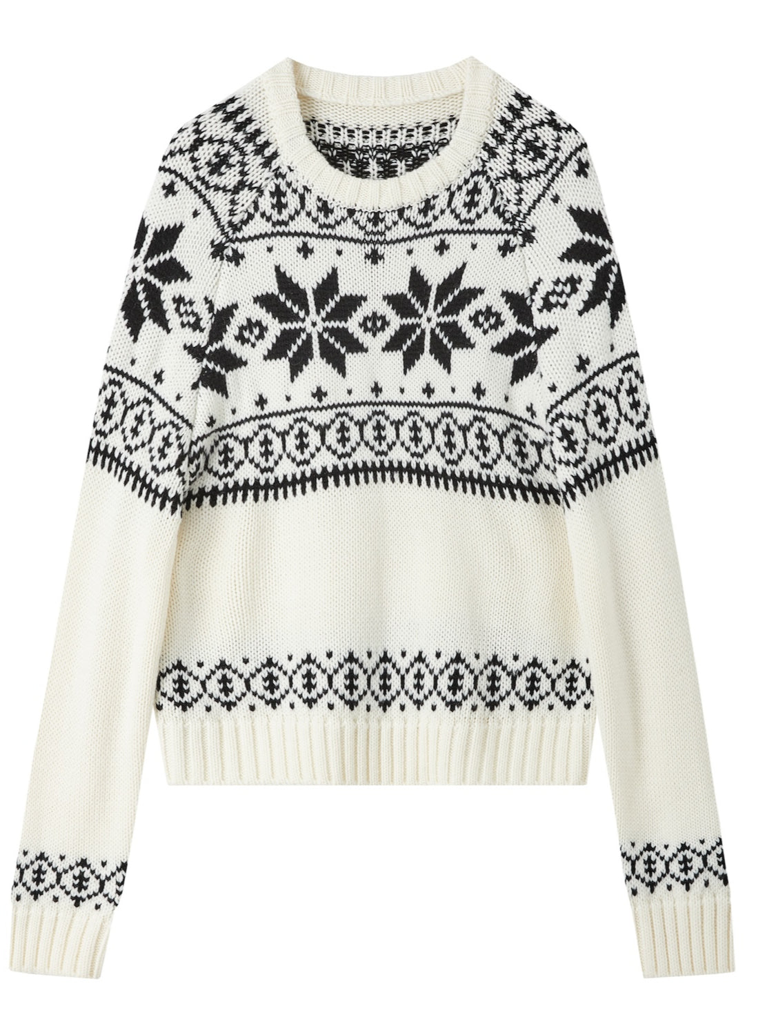 Fair Isle White Jacquard Sweater