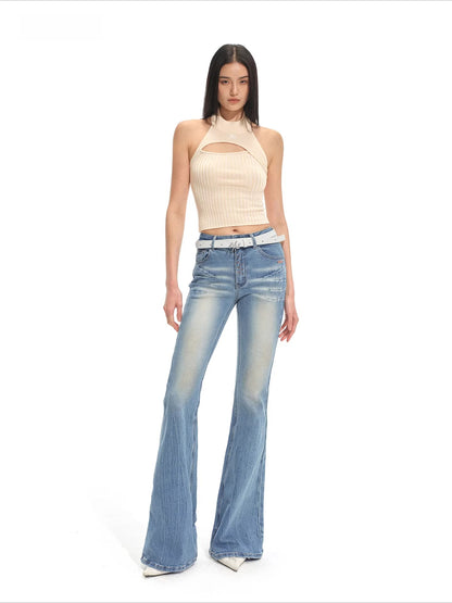 Olympia Halter Neck Fitted Knit Tank Top