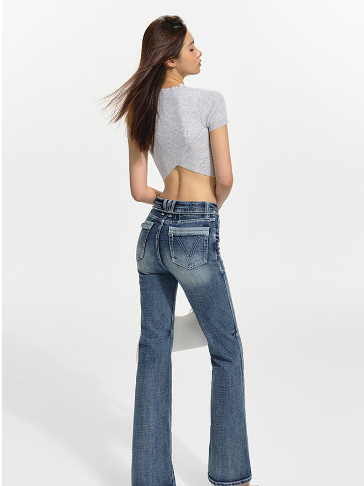 Heavy-Duty Low-Waist Straight Denim Pants