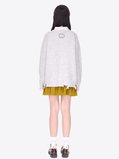 Illustrated Crewneck Knit Sweater