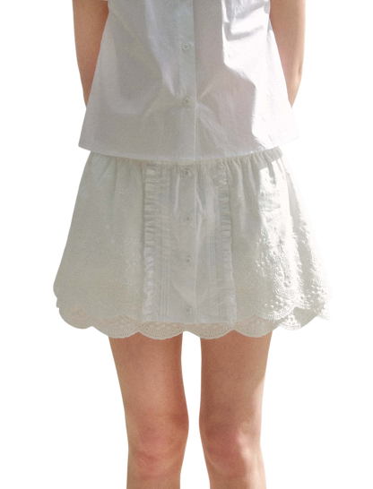 Embroidered High-Waist A-Line Skirt