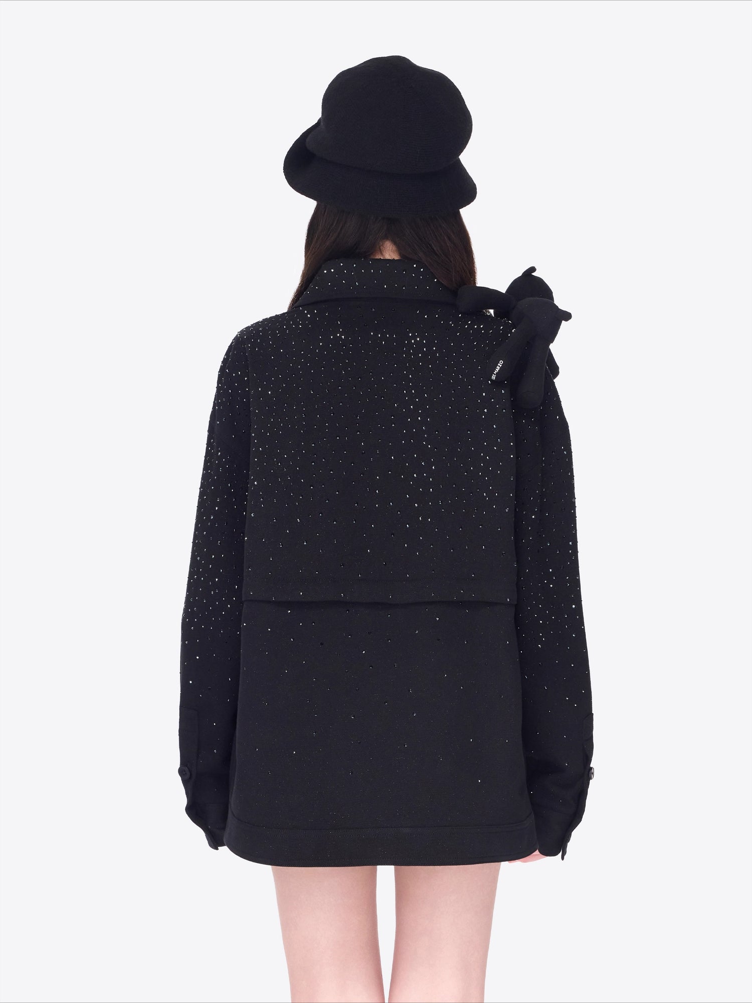 Crystal-Embellished Utility Shirt Jacket