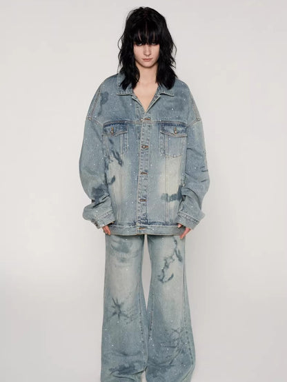 Nautical Map Straight-Leg Denim Jeans